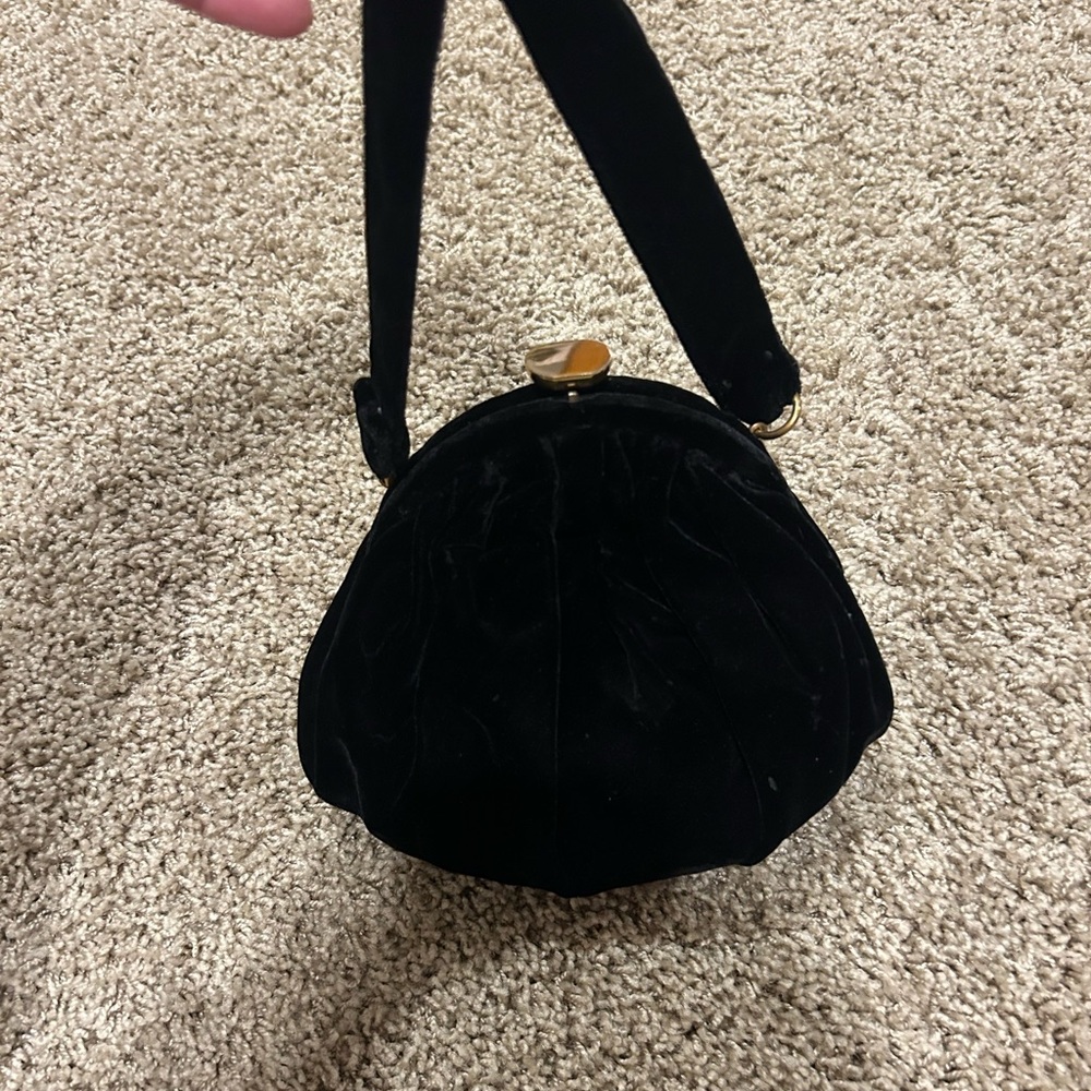 Vintage 1950s Coblentz Original Black Velvet Handbag